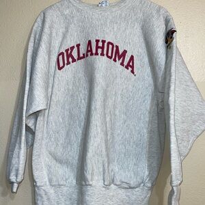 Champion 1990s Reverse Weave Oklahoma Sooners Sweatshirt, XL Patch Big 12 XII